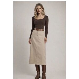 Blue Willi’s Made in Italy Ivory Corduroy Skirt Size 46 = XL (US)